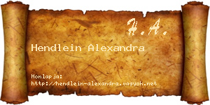 Hendlein Alexandra névjegykártya